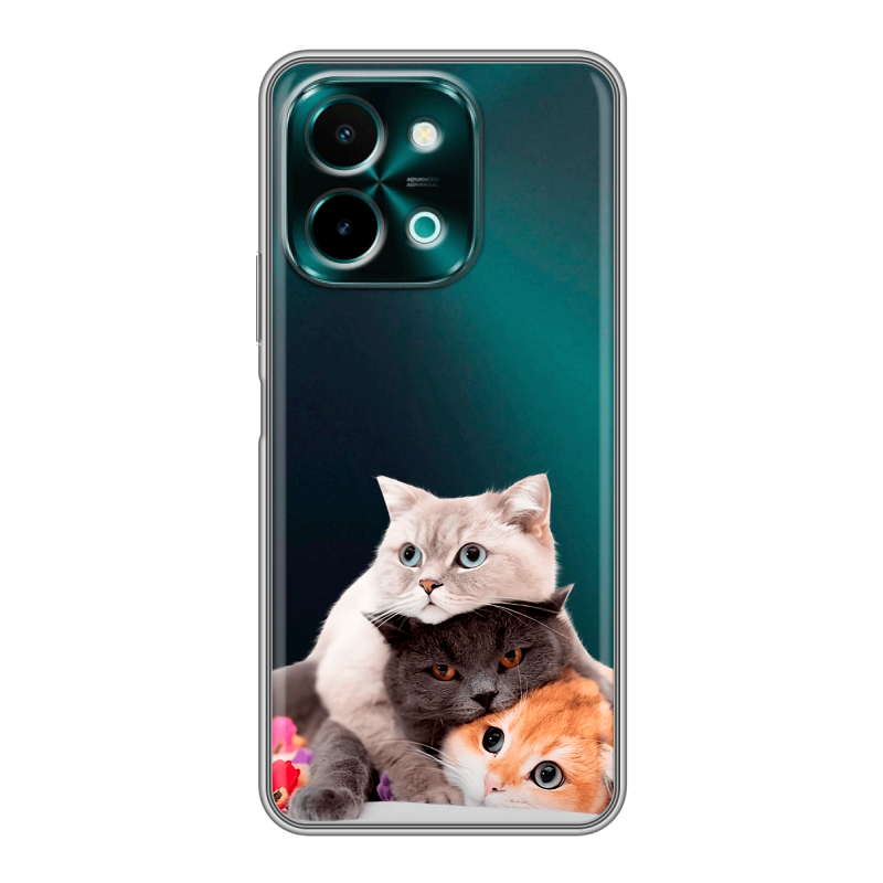Силиконовый чехол на Vivo Y28 с принтом Кошки Силиконовый чехол на Vivo Y28 с принтом Кошки