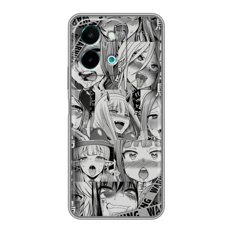 Силиконовый чехол на Vivo Y28 с принтом Ahegao Ахегао Аниме Силиконовый чехол на Vivo Y28 с принтом Ahegao Ахегао Аниме