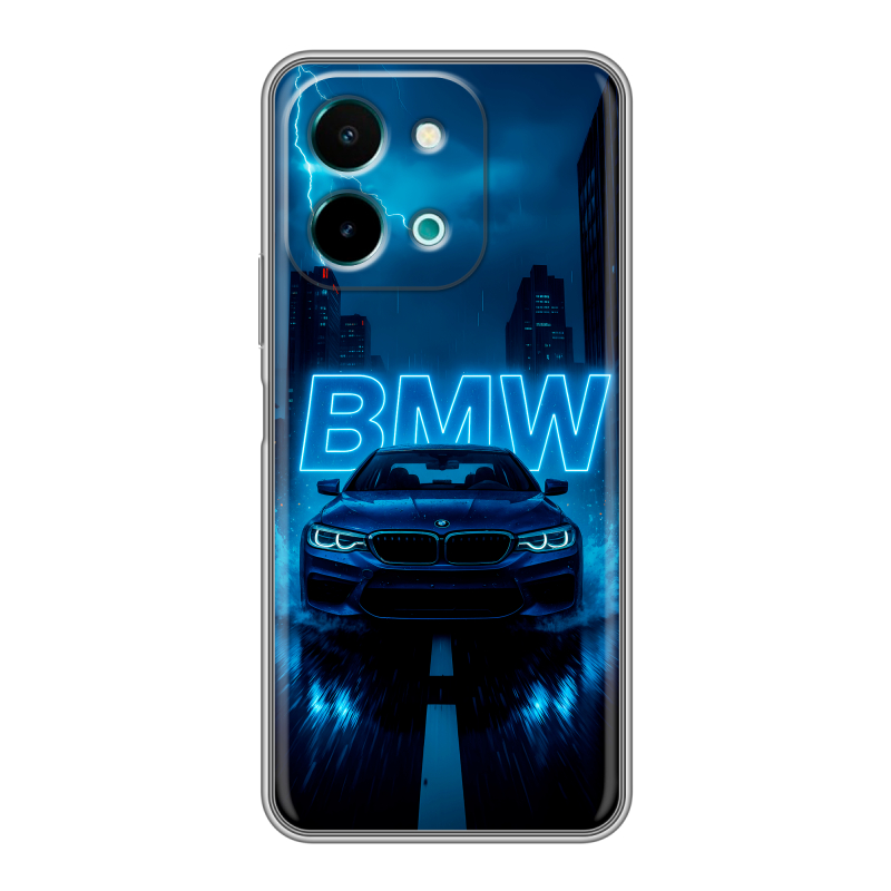 Силиконовый чехол на Vivo Y28 с принтом BMW БМВ Силиконовый чехол на Vivo Y28 с принтом BMW БМВ