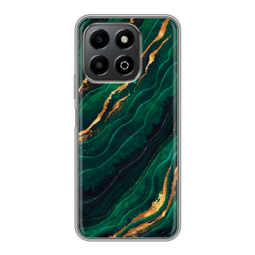 Силиконовый чехол на Honor X6b с принтом Мрамор зеленое золото Силиконовый чехол на Honor X6b с принтом Мрамор зеленое золото