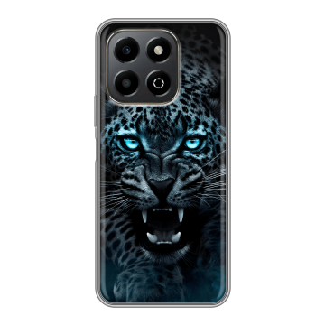Силиконовый чехол на Honor X6b с принтом Темный леопард Силиконовый чехол на Honor X6b с принтом Темный леопард