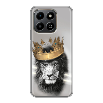 Силиконовый чехол на Honor X6b с принтом Лев с короной Силиконовый чехол на Honor X6b с принтом Лев с короной