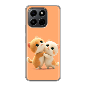 Силиконовый чехол на Honor X6b с принтом Милые котики Силиконовый чехол на Honor X6b с принтом Милые котики