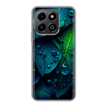 Силиконовый чехол на Honor X6b с принтом Листья Силиконовый чехол на Honor X6b с принтом Листья