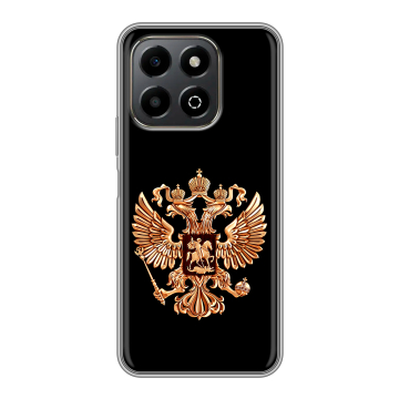 Силиконовый чехол на Honor X6b с принтом Герб России золотой