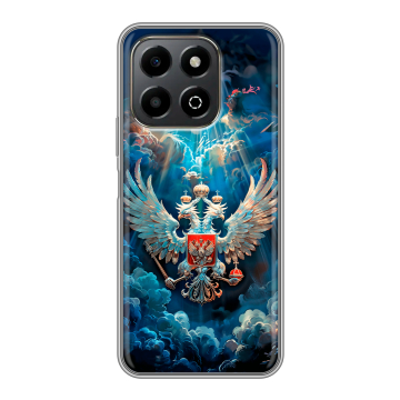 Силиконовый чехол на Honor X6b с принтом Герб флаг России