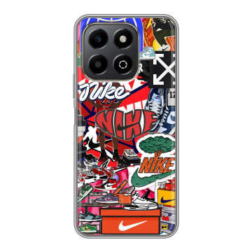 Силиконовый чехол на Honor X6b с принтом Найк Nike яркий