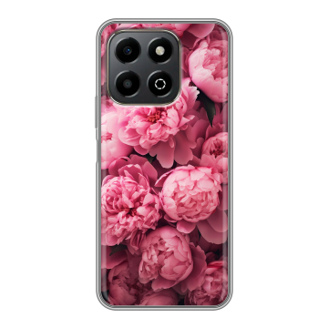 Силиконовый чехол на Honor X6b с принтом цветы пионы
