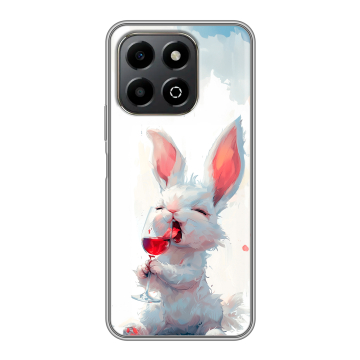 Силиконовый чехол на Honor X6b с принтом кролик зайчик