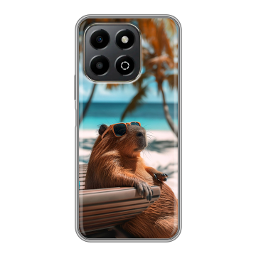 Силиконовый чехол на Honor X6b с принтом Капибара Силиконовый чехол на Honor X6b с принтом Капибара