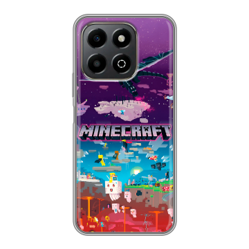 Силиконовый чехол на Honor X6b с принтом Майнкрафт Minecraft
