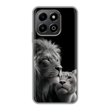 Силиконовый чехол на Honor X6b с принтом Лев кошки