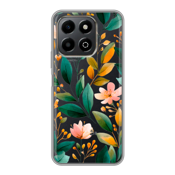 Силиконовый чехол на Honor X6b с принтом Цветы паттерн