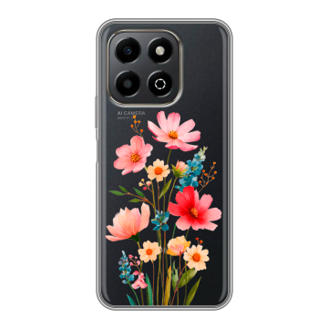 Силиконовый чехол на Honor X6b с принтом Цветы