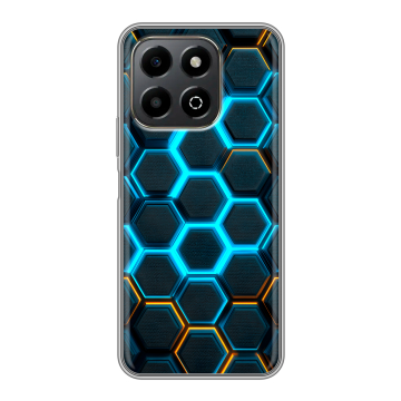Силиконовый чехол на Honor X6b с принтом Неоновые соты