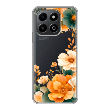 Силиконовый чехол на Honor X6b с принтом Цветы принт