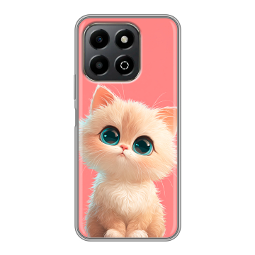 Силиконовый чехол на Honor X6b с принтом Розовый котенок