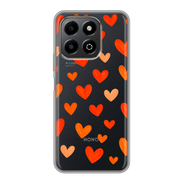 Силиконовый чехол на Honor X6b с принтом Сердечки