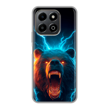 Силиконовый чехол на Honor X6b с принтом Медведь