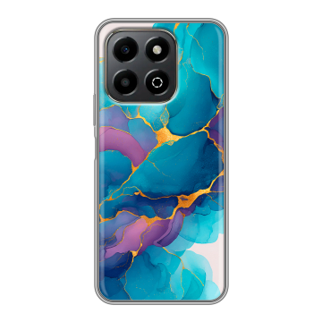 Силиконовый чехол на Honor X6b с принтом Мрамор блестки