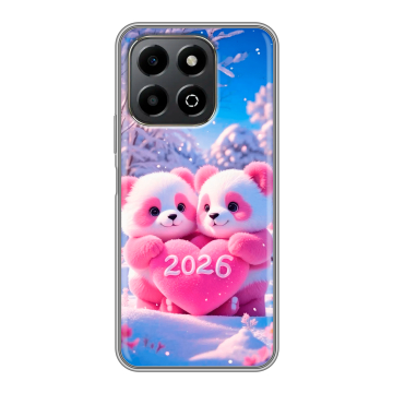 Силиконовый чехол на Honor X6b с принтом Новый год