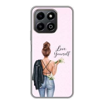 Силиконовый чехол на Honor X6b с принтом женский