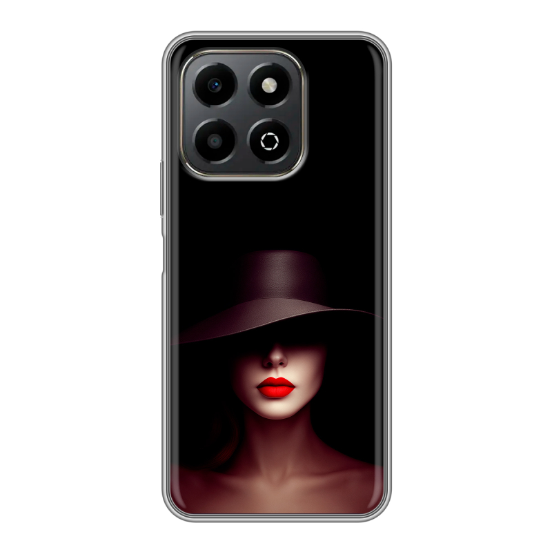 Силиконовый чехол на Honor X6b с принтом Девушка в шляпе Силиконовый чехол на Honor X6b с принтом Девушка в шляпе
