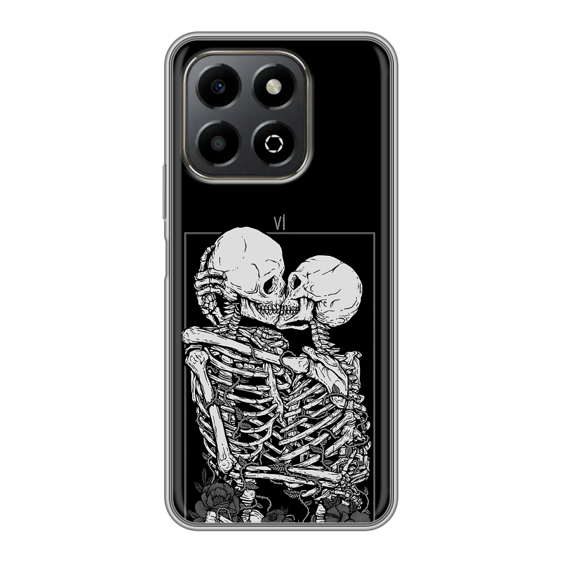 Силиконовый чехол на Honor X6b с принтом Поцелуй скелетов Силиконовый чехол на Honor X6b с принтом Поцелуй скелетов
