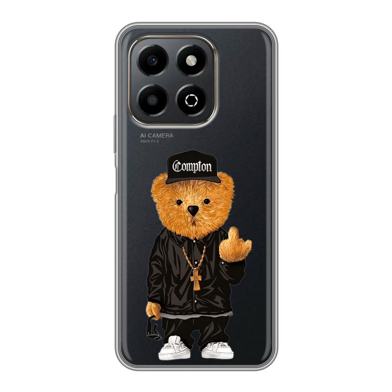 Силиконовый противоударный чехол на Honor X6b с принтом Плюшевый медведь Силиконовый противоударный чехол на Honor X6b с принтом Плюшевый медведь
