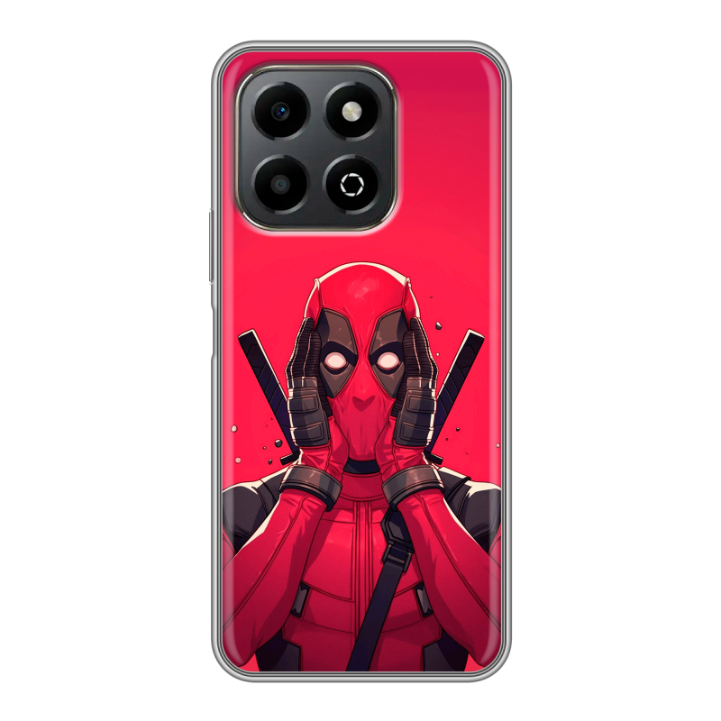 Силиконовый противоударный чехол на Honor X6b с принтом Дедпул Deadpool Силиконовый противоударный чехол на Honor X6b с принтом Дедпул Deadpool