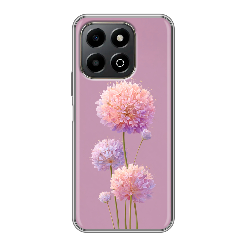 Силиконовый противоударный чехол на Honor X6b с принтом Цветы Силиконовый противоударный чехол на Honor X6b с принтом Цветы