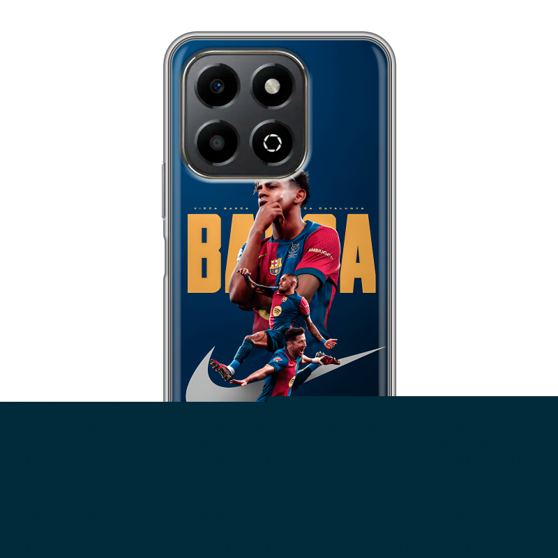Силиконовый противоударный чехол на Honor X6b с принтом Барселона Barca Yamal Силиконовый противоударный чехол на Honor X6b с принтом Барселона Barca Yamal