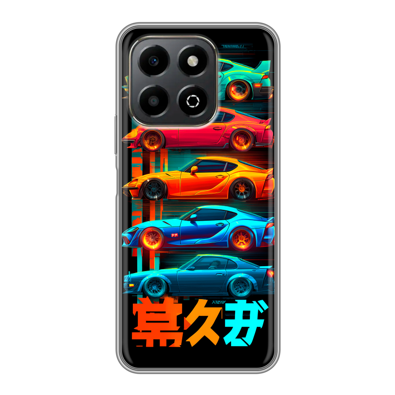 Силиконовый чехол на Honor X6b с принтом машины тачки Силиконовый чехол на Honor X6b с принтом машины тачки