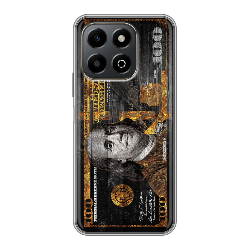 Силиконовый противоударный чехол на Honor X6b с принтом Доллар деньги Силиконовый противоударный чехол на Honor X6b с принтом Доллар деньги