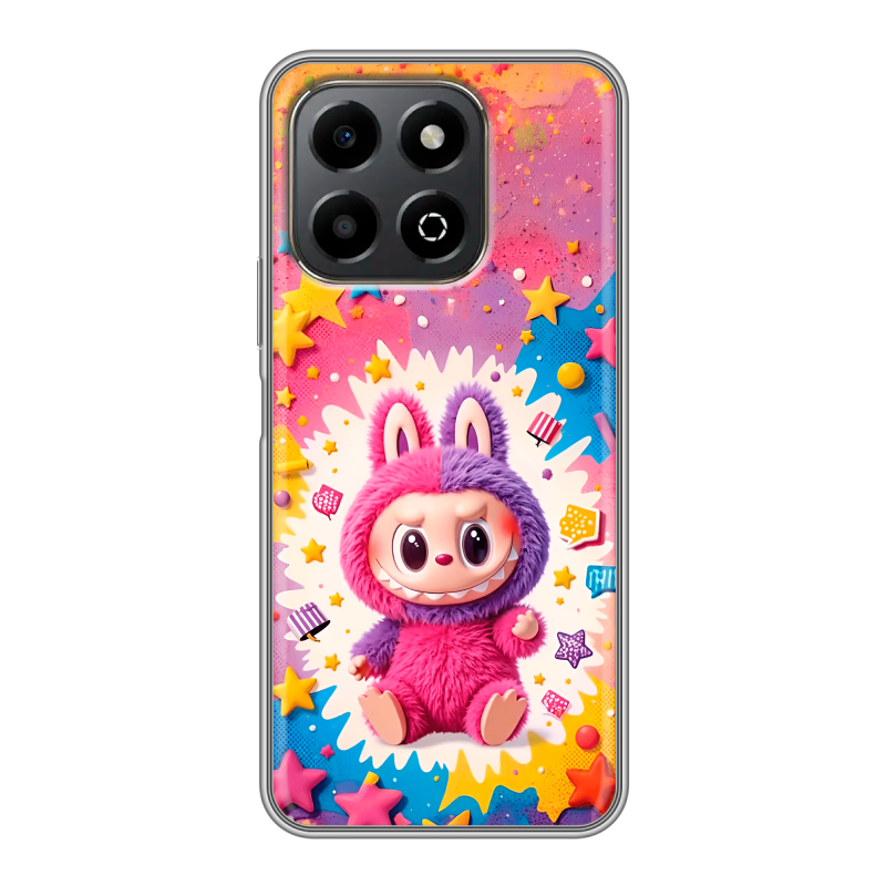 Силиконовый противоударный чехол на Honor X6b с принтом Labubu Лабубу Силиконовый противоударный чехол на Honor X6b с принтом Labubu Лабубу