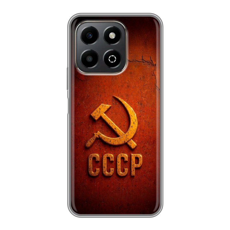 Силиконовый чехол на Honor X6b с принтом Флаг Герб СССР Силиконовый чехол на Honor X6b с принтом Флаг Герб СССР