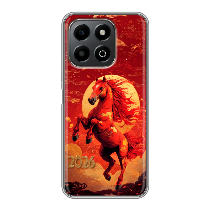 Силиконовый чехол на Honor X6b с принтом Новый год Силиконовый чехол на Honor X6b с принтом Новый год