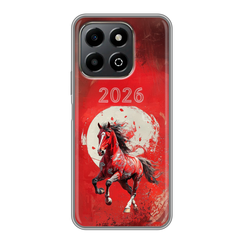 Силиконовый противоударный чехол на Honor X6b с принтом Новый год Силиконовый противоударный чехол на Honor X6b с принтом Новый год