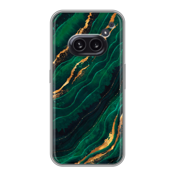 Силиконовый чехол на Nothing Phone (2a) Plus с принтом Мрамор зеленое золото Силиконовый чехол на Nothing Phone (2a) Plus с принтом Мрамор зеленое золото