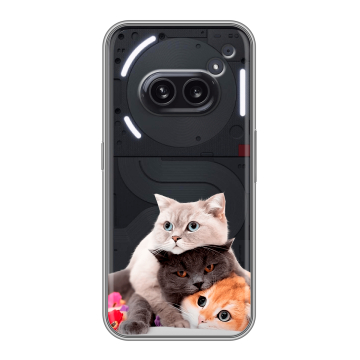 Силиконовый чехол на Nothing Phone (2a) Plus с принтом Кошки Силиконовый чехол на Nothing Phone (2a) Plus с принтом Кошки