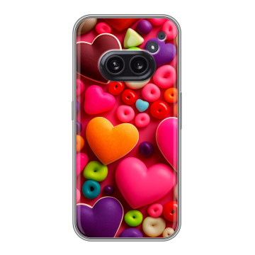 Силиконовый чехол на Nothing Phone (2a) Plus с принтом Сердечки Силиконовый чехол на Nothing Phone (2a) Plus с принтом Сердечки
