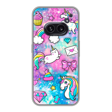 Силиконовый чехол на Nothing Phone (2a) Plus с принтом Единороги Силиконовый чехол на Nothing Phone (2a) Plus с принтом Единороги
