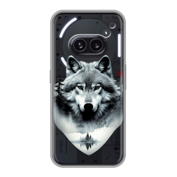 Силиконовый чехол на Nothing Phone (2a) Plus с принтом Волк в лесу Силиконовый чехол на Nothing Phone (2a) Plus с принтом Волк в лесу