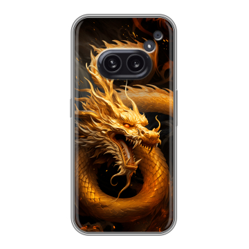 Силиконовый чехол на Nothing Phone (2a) Plus с принтом Золотой дракон