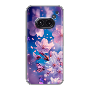Силиконовый чехол на Nothing Phone (2a) Plus с принтом цветы бабочки Силиконовый чехол на Nothing Phone (2a) Plus с принтом цветы бабочки