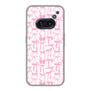 Силиконовый чехол на Nothing Phone (2a) Plus с принтом Розовые бантики Силиконовый чехол на Nothing Phone (2a) Plus с принтом Розовые бантики