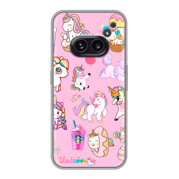 Силиконовый чехол на Nothing Phone (2a) Plus с принтом розовые единороги