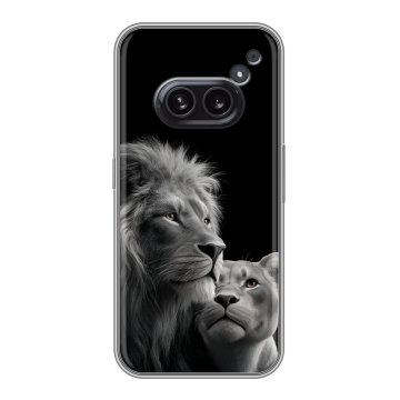 Силиконовый чехол на Nothing Phone (2a) Plus с принтом Лев кошки