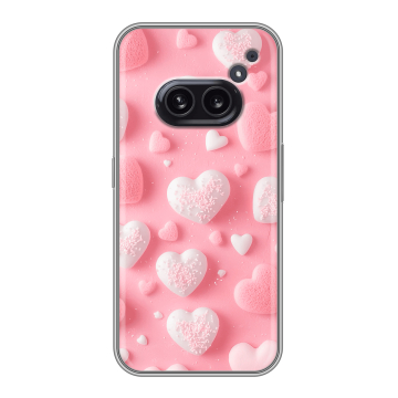 Силиконовый чехол на Nothing Phone (2a) Plus с принтом Сердечки