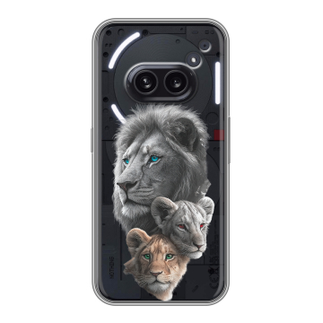 Силиконовый чехол на Nothing Phone (2a) Plus с принтом Львы